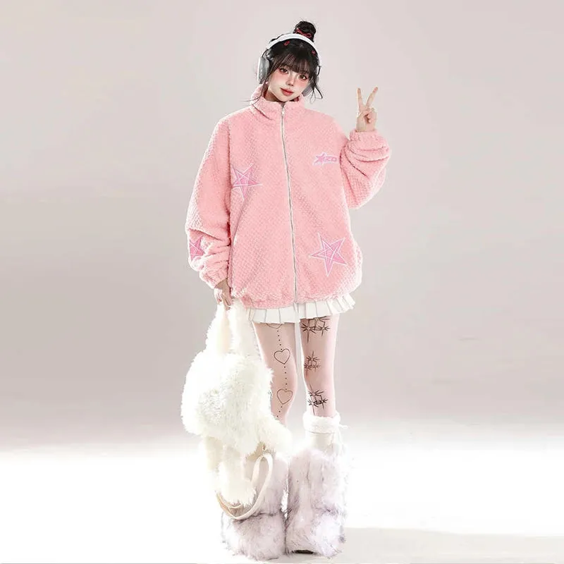 American Style Sweet Girl Style Plush Coat