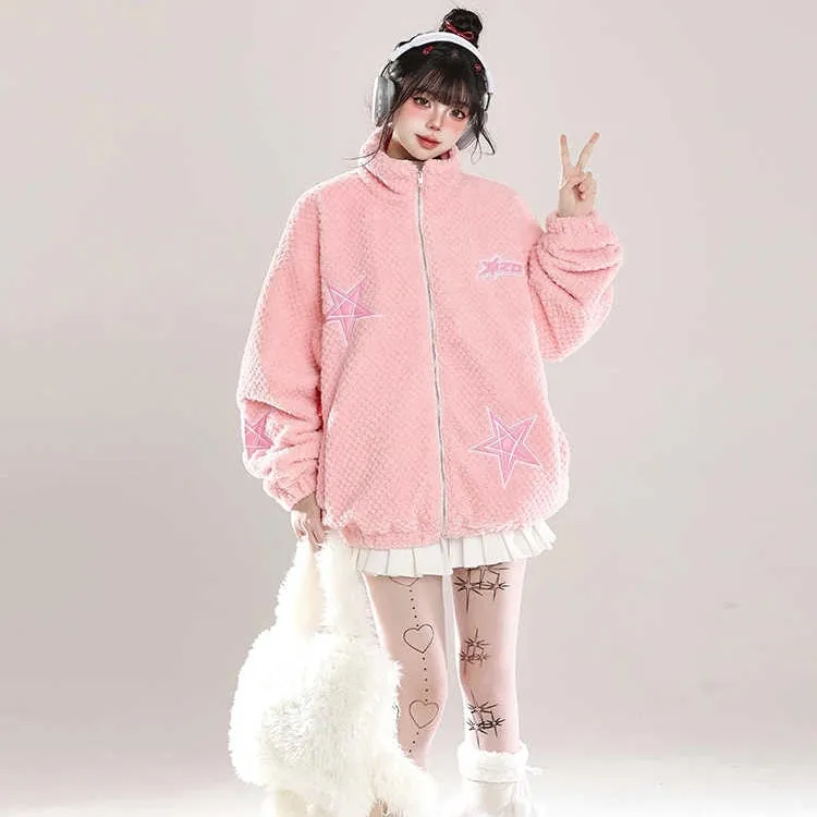 American Style Sweet Girl Style Plush Coat