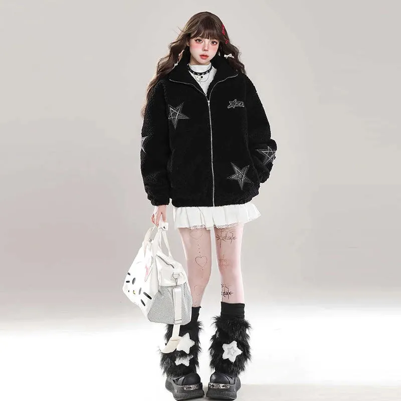 American Style Sweet Girl Style Plush Coat