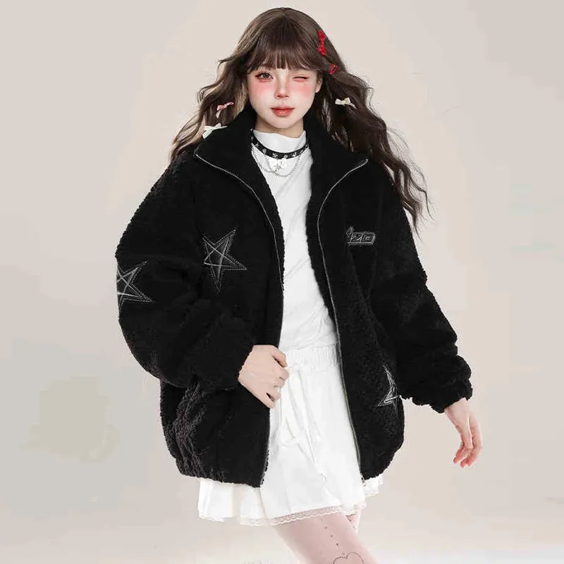 American Style Sweet Girl Style Plush Coat