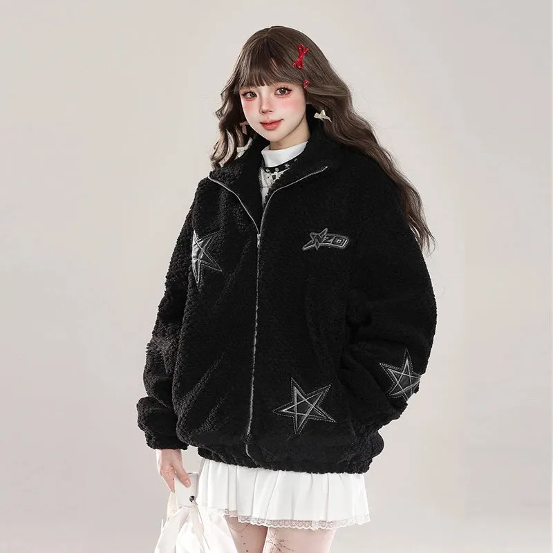 American Style Sweet Girl Style Plush Coat