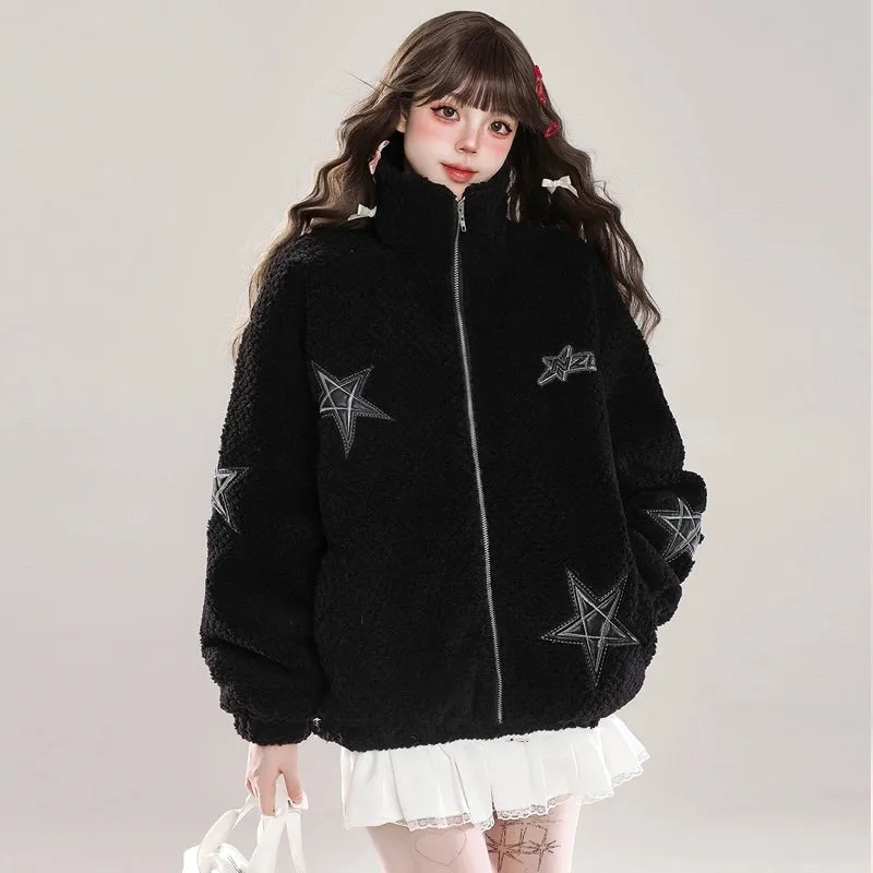 American Style Sweet Girl Style Plush Coat