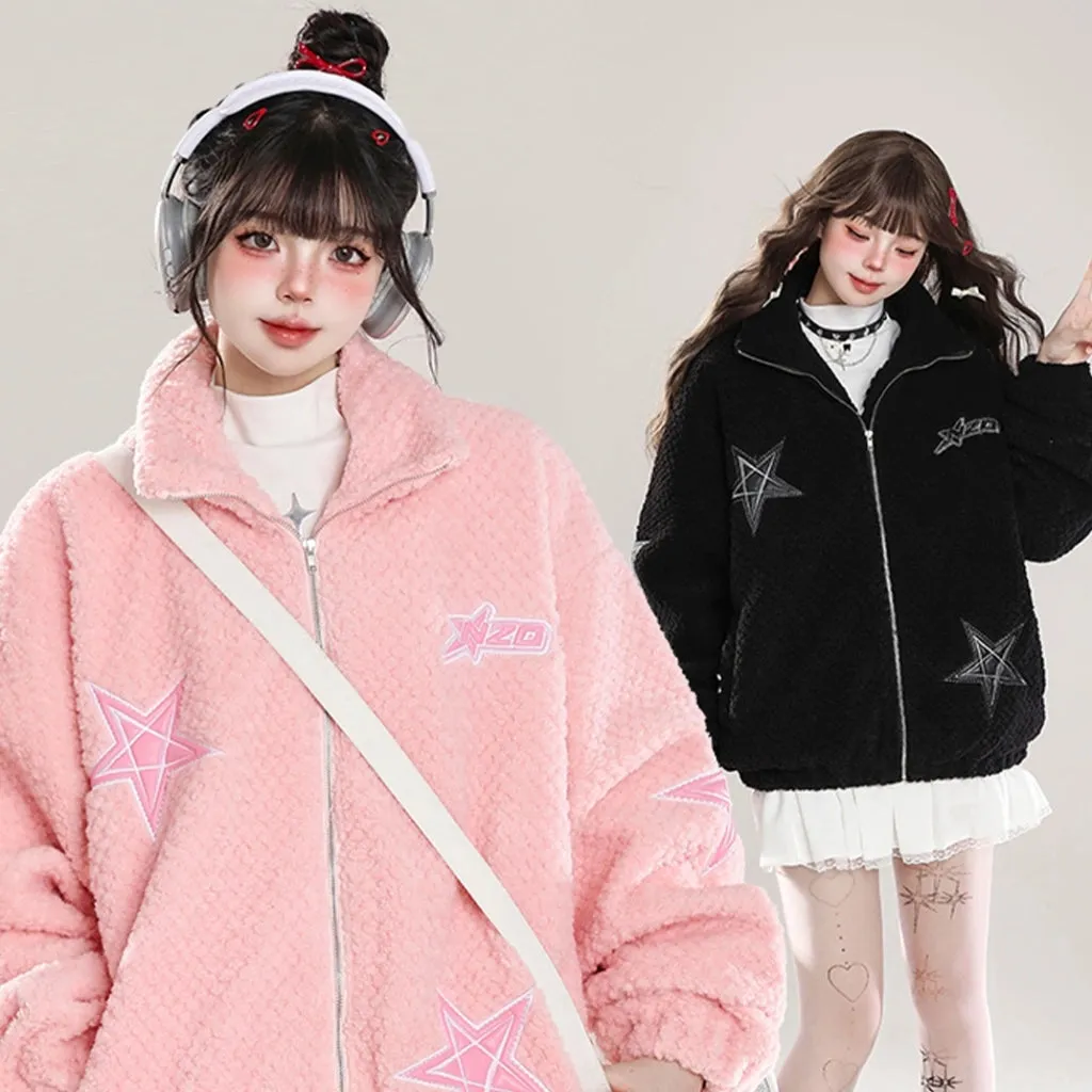 American Style Sweet Girl Style Plush Coat