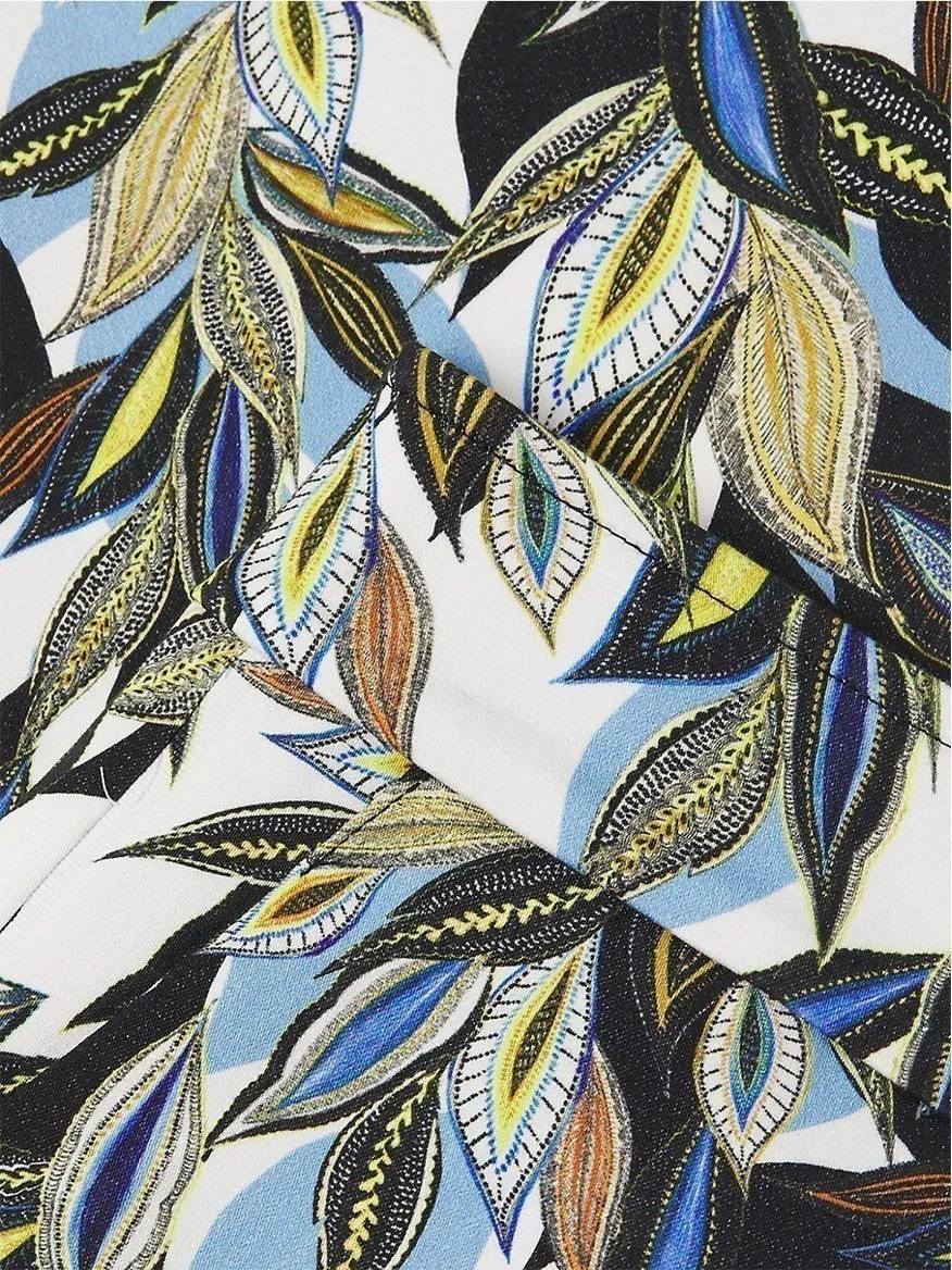 Avenue Montaigne Lulu Leaf Print Pant in Amazing Blue Multi