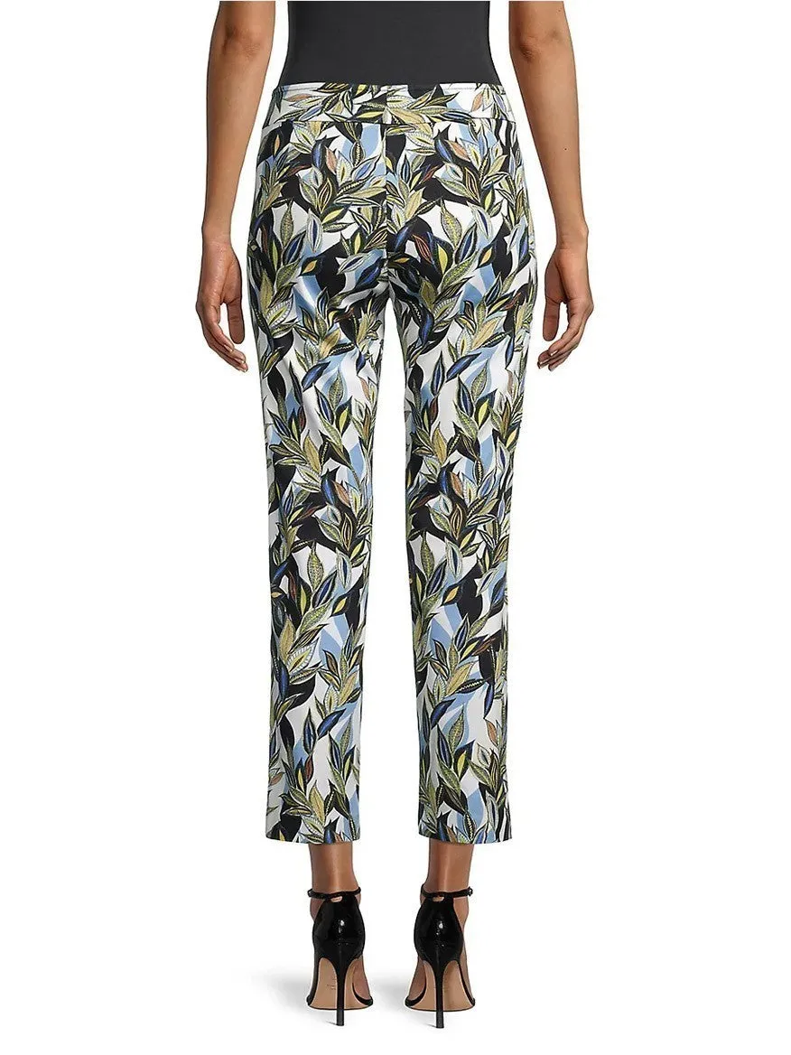 Avenue Montaigne Lulu Leaf Print Pant in Amazing Blue Multi