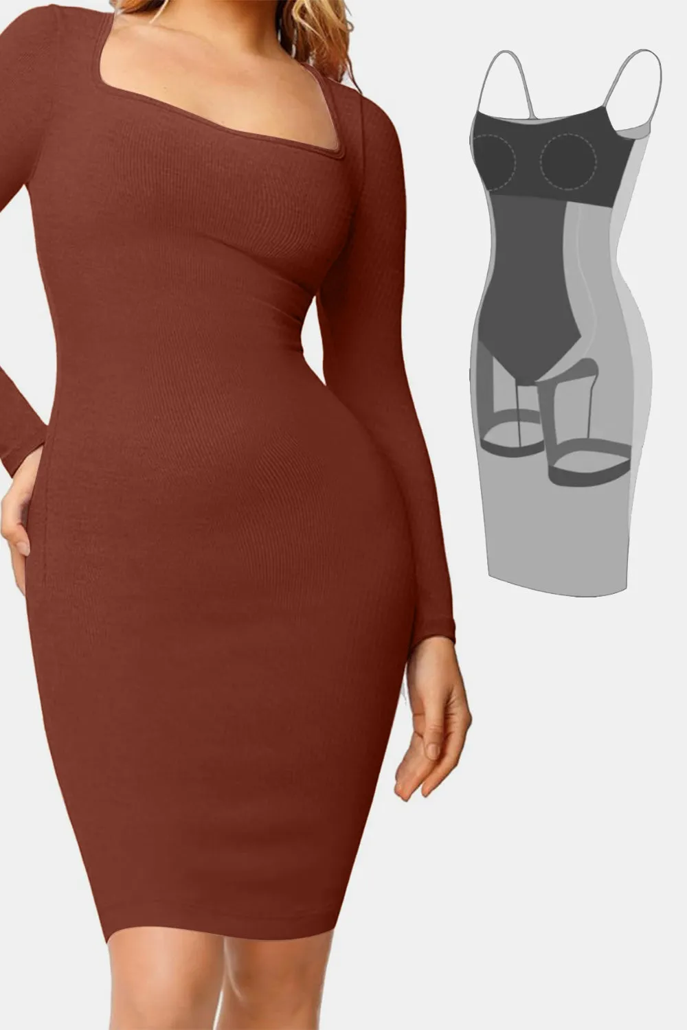 Basic Bae Knee Length Cocktail Shapewear LBD  .