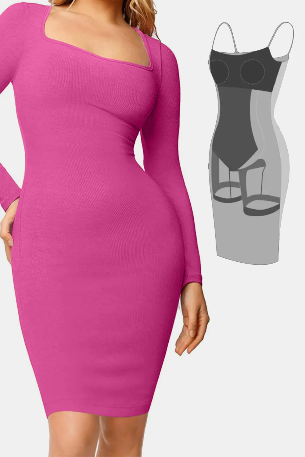 Basic Bae Knee Length Cocktail Shapewear LBD  .