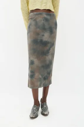 Brown & Grey Tie Dye Skirt