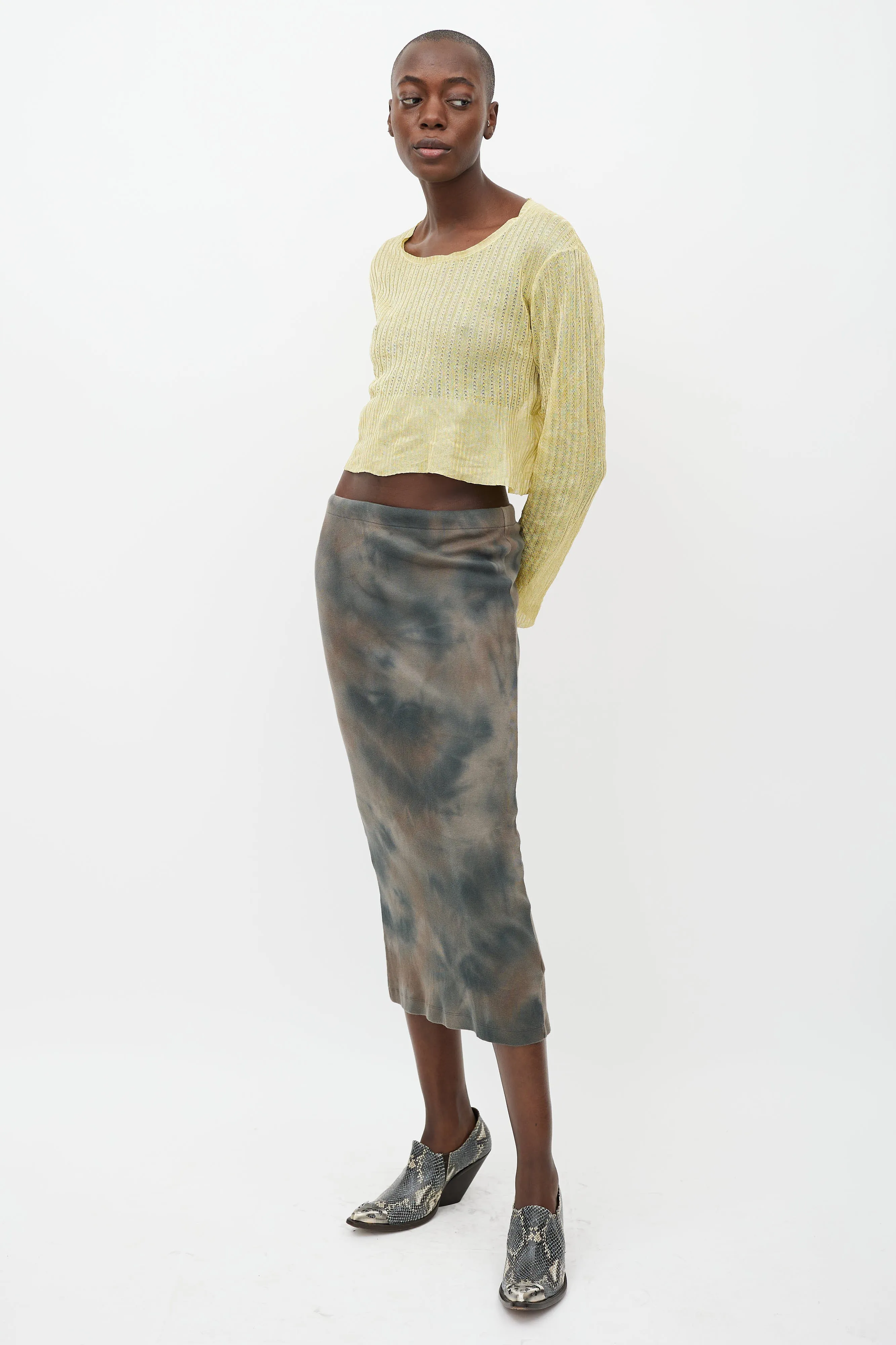 Brown & Grey Tie Dye Skirt