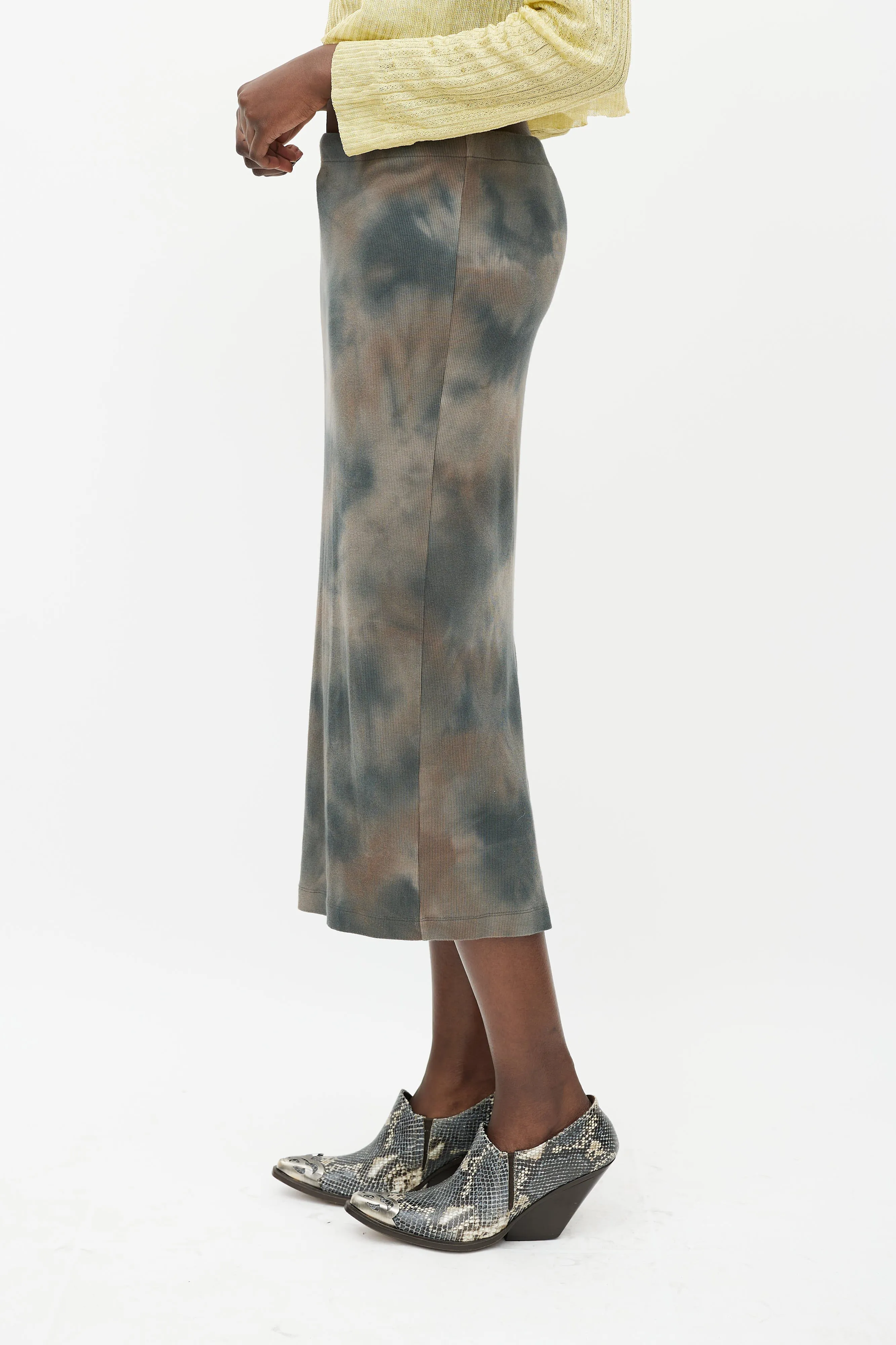 Brown & Grey Tie Dye Skirt