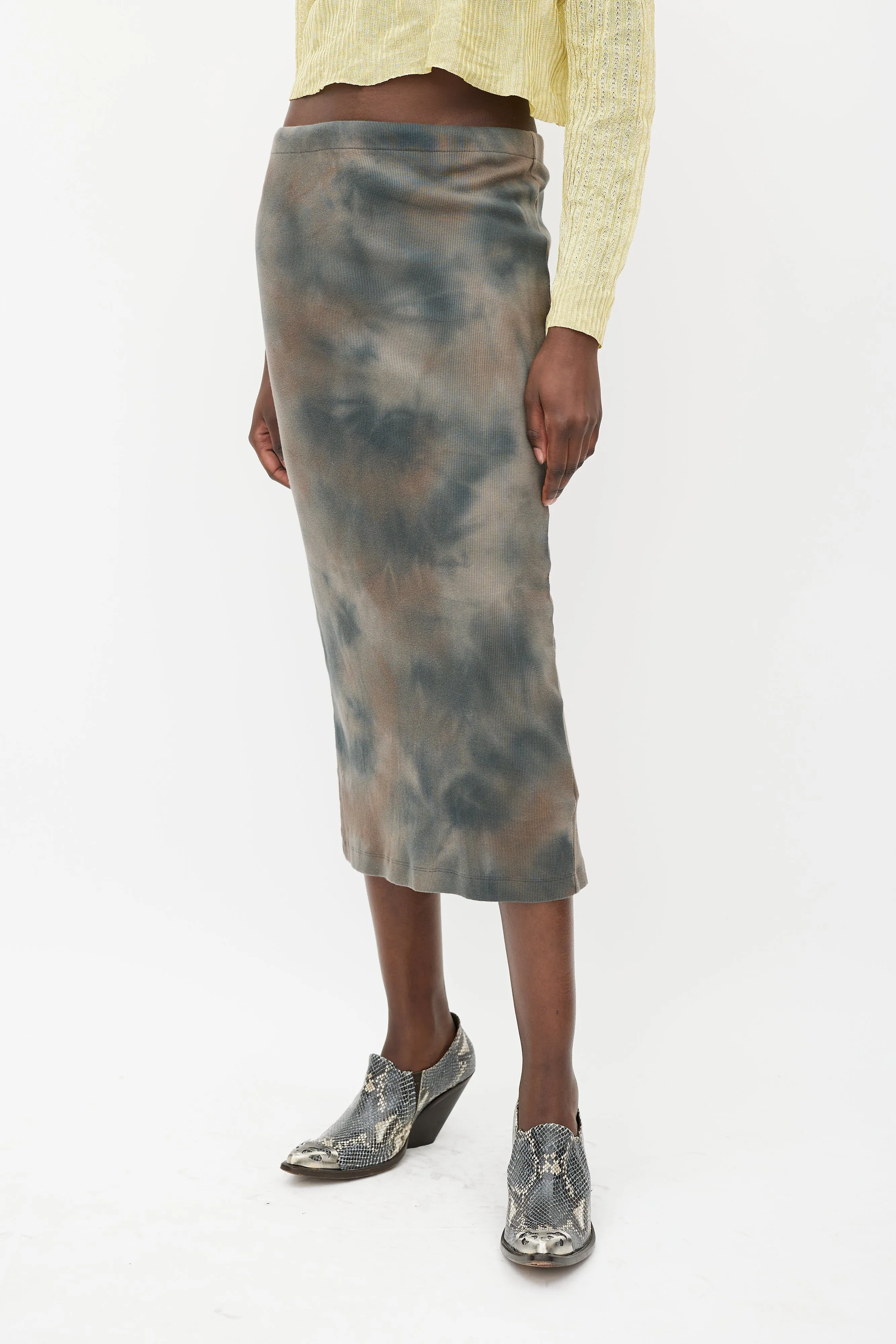 Brown & Grey Tie Dye Skirt