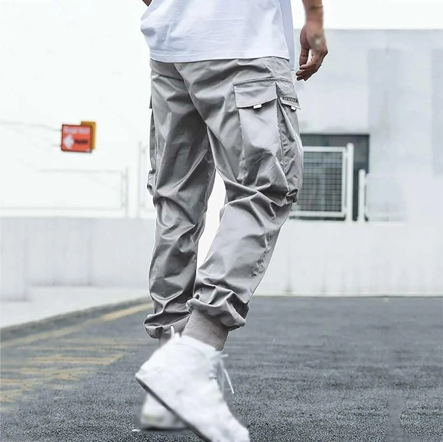 Cargo Pants for Men Fashion Cargo Joggers Pants Athletic Casual Hiking Pants Loose Straight Sweatpants Harem Trousers