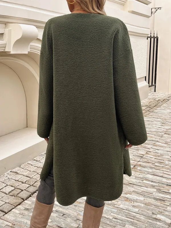 Elegant Winter Plush Long Coat for Women