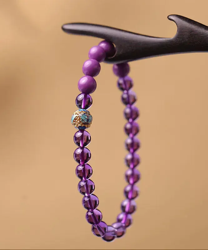 Fine Purple Crystal Enamel Contrast Color Bracelet ML0687