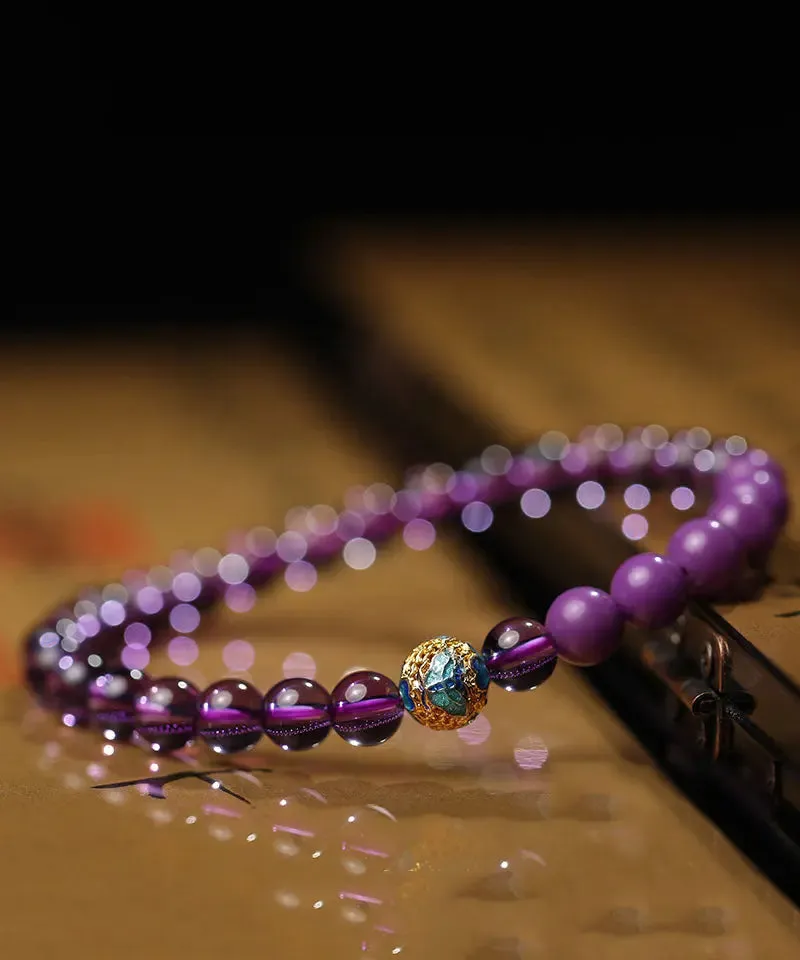 Fine Purple Crystal Enamel Contrast Color Bracelet ML0687