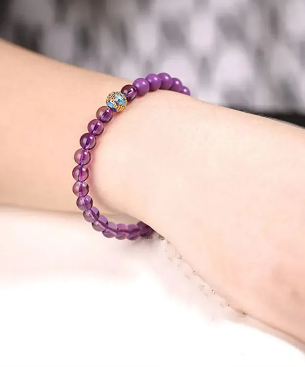 Fine Purple Crystal Enamel Contrast Color Bracelet ML0687