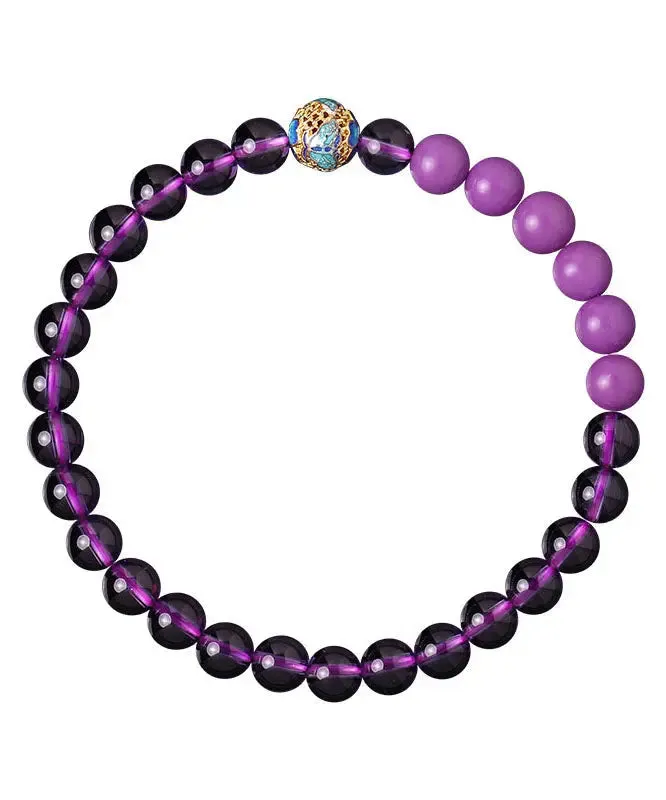 Fine Purple Crystal Enamel Contrast Color Bracelet ML0687