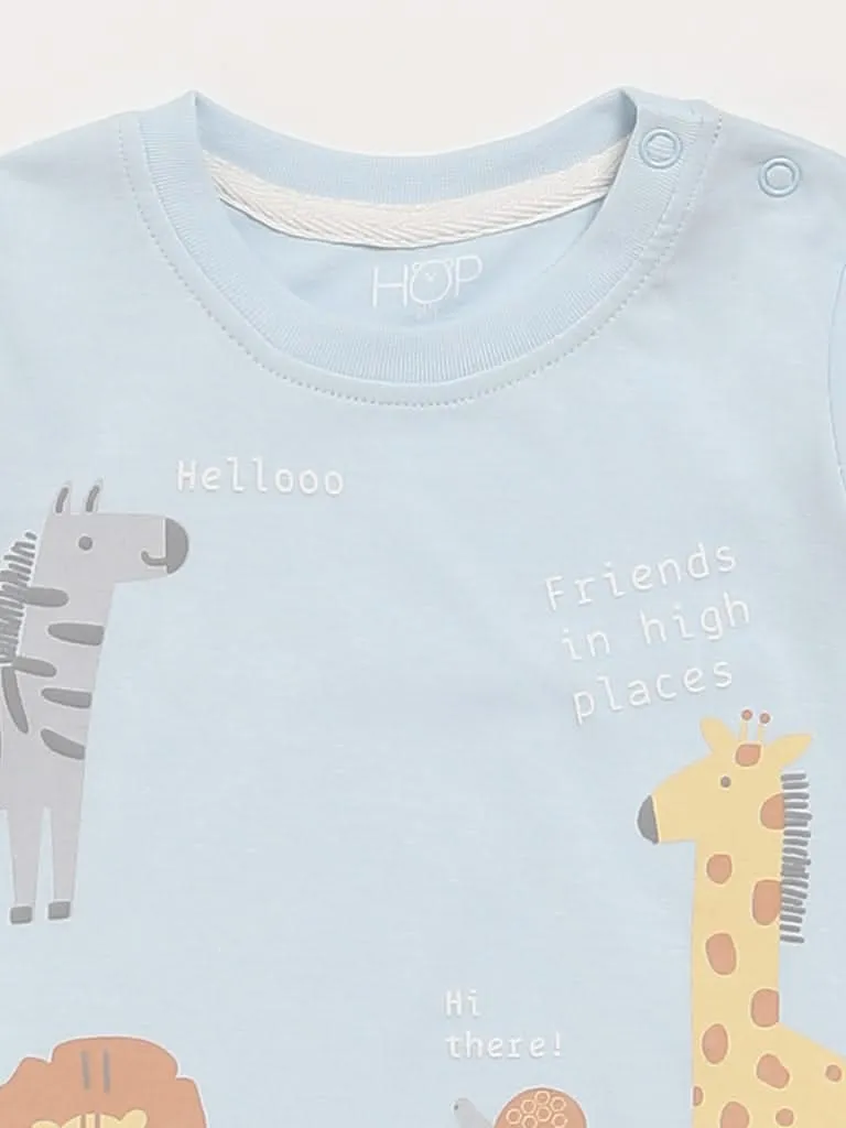 HOP Baby Multicolor Animal Printed T-Shirt - Pack of 2