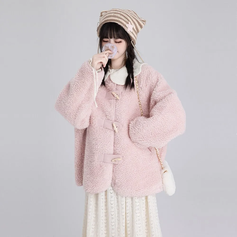 Kawaii Sweet Pink Plush Coat