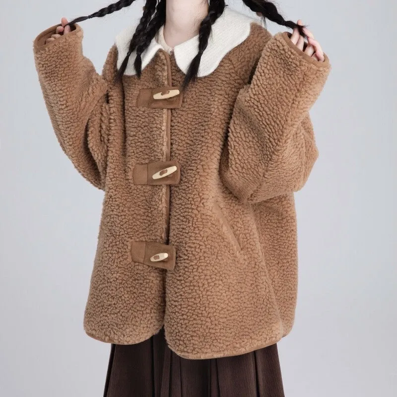 Kawaii Sweet Pink Plush Coat