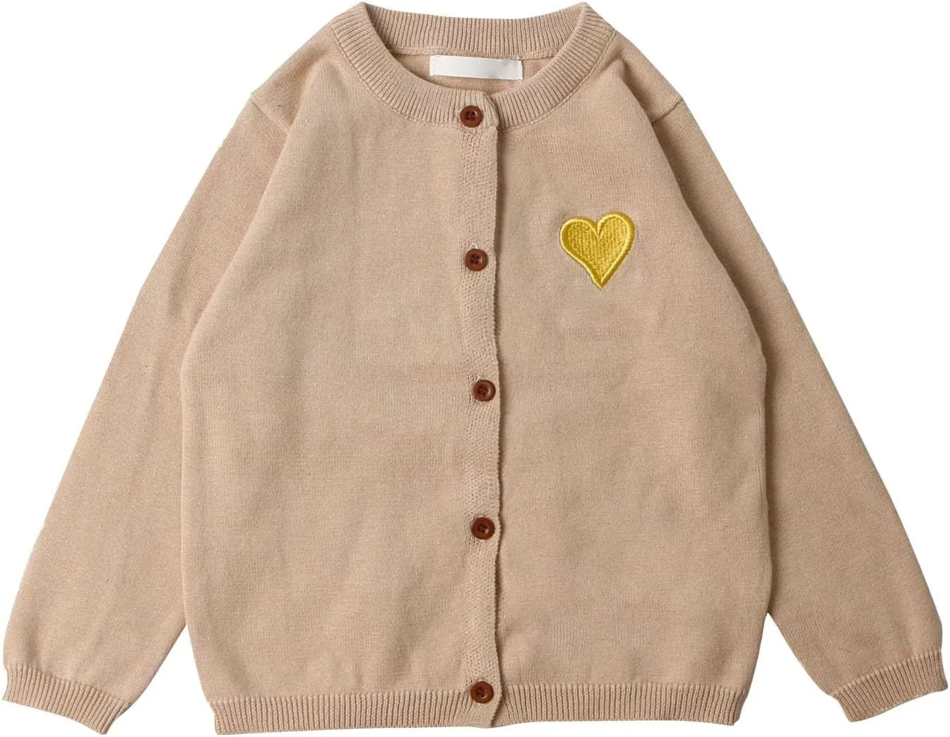 Kids Girls Button Front Cardigan Long Sleeve Knit Sweater for Girls Knit Shirt Jacket Cute Heart Print Preppy Cardigan