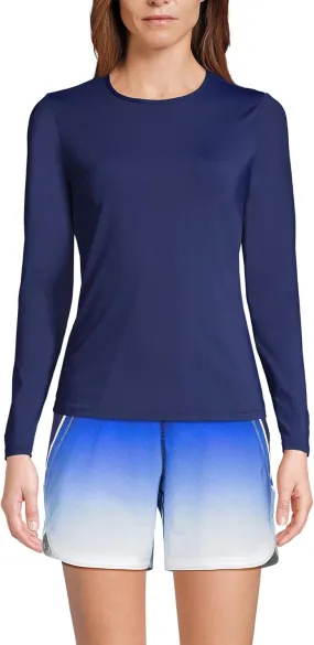 Lands' End Women's Long Sleeve Relaxed UPF 50 Rash Guard