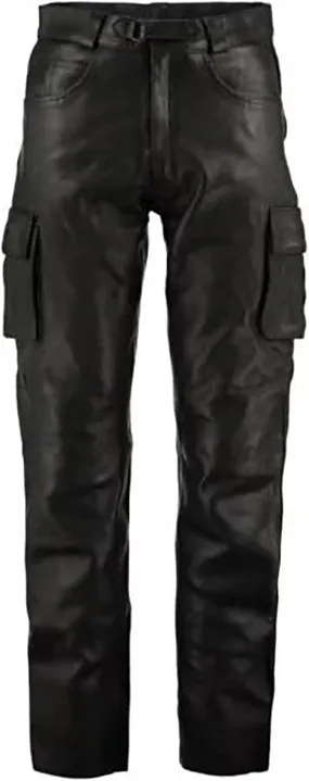 Leather Pants for Men Baggy Goth Sweatpants with Cargo Pockets Slim Skinny Faux Leather Pants Trousers