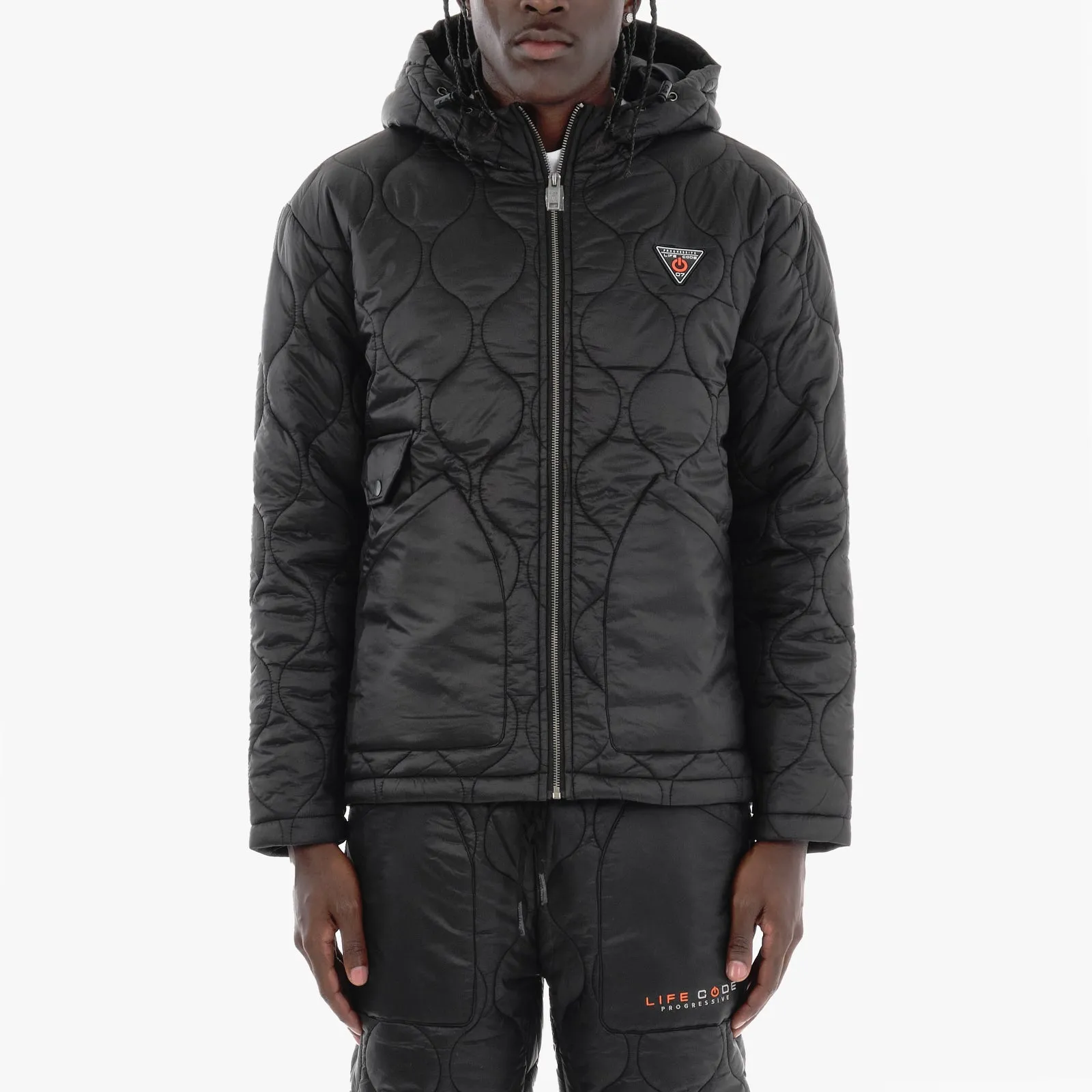 LIFE CODE BLACK QUILTED JACKET