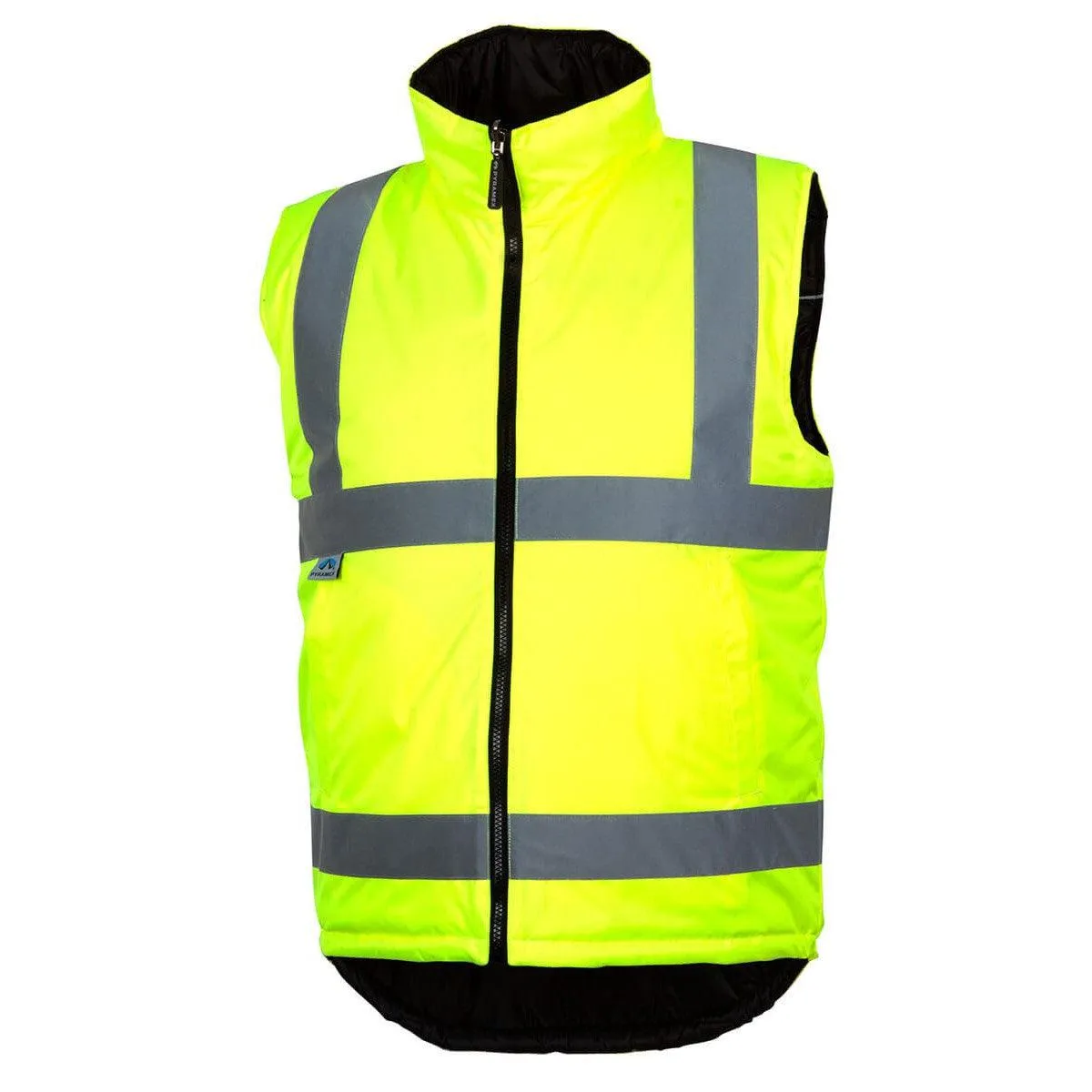 Pyramex RWVZ4510 Type R Class 2 Reversible Insulated Vest Hi-Vis Lime