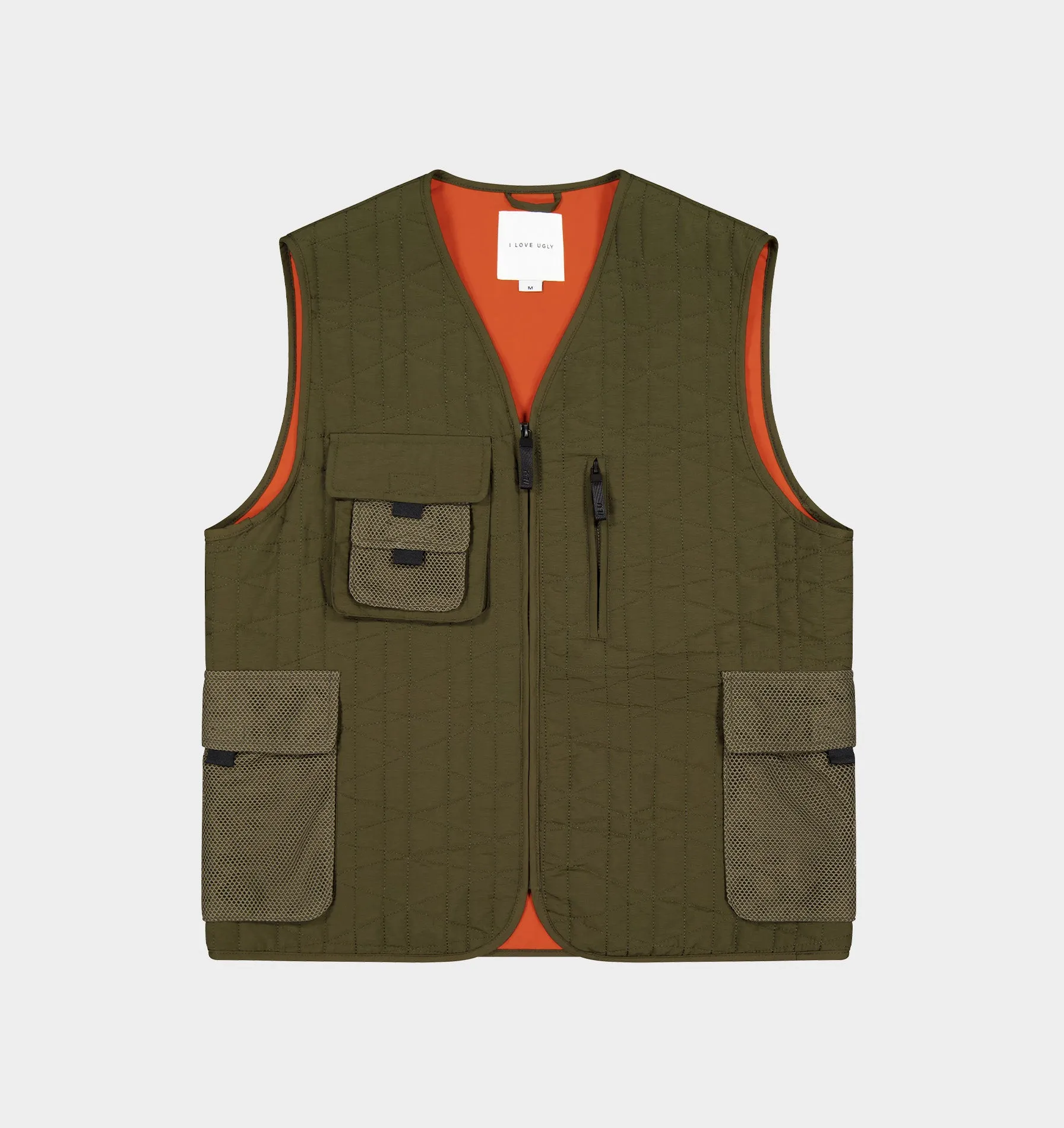 Quilted Utility Vest - Army Green
