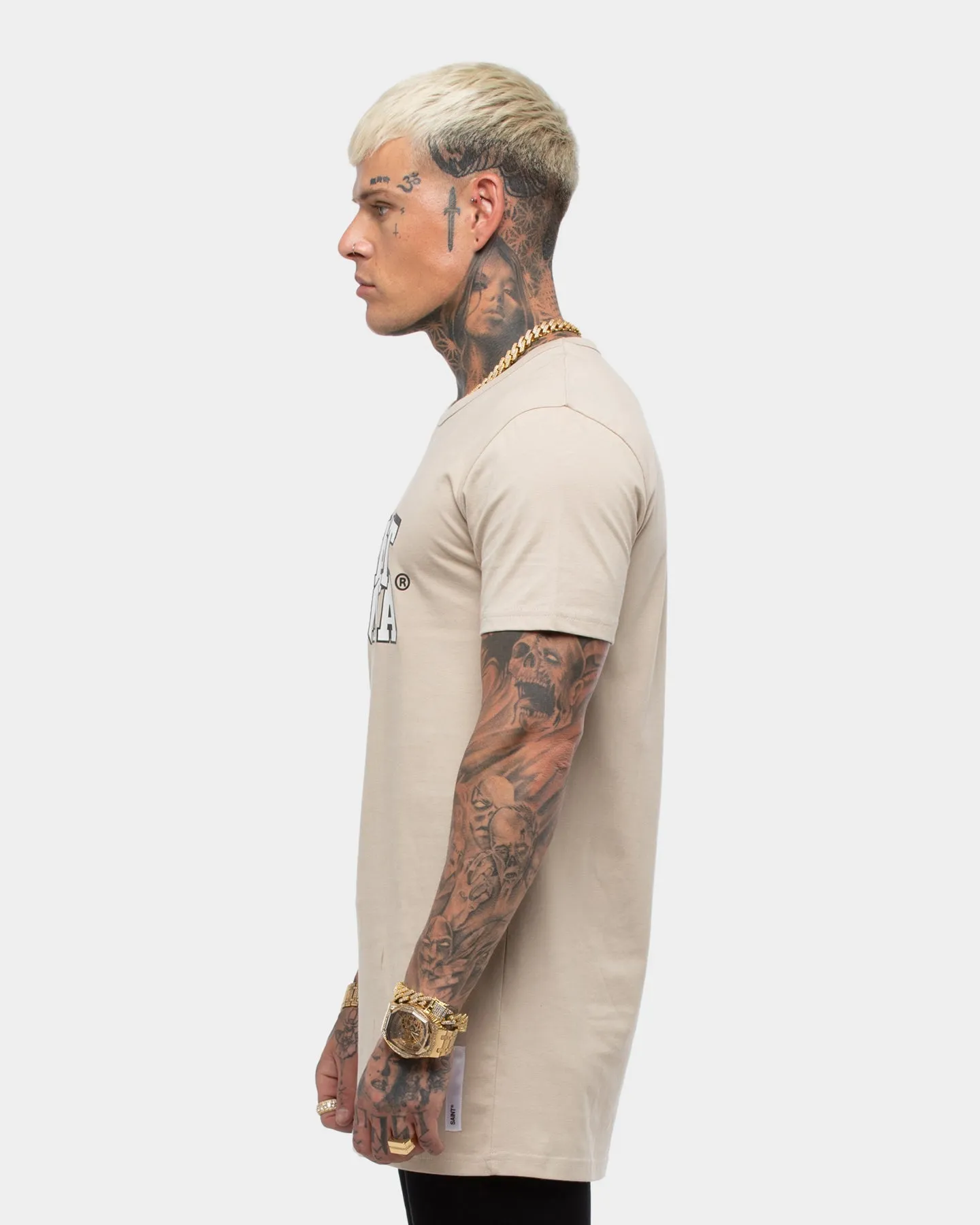 Saint Morta Varsity Round Neck Short Sleeve T-Shirt Stone