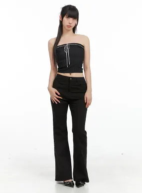 Solid Slim Bootcut Pants CG409