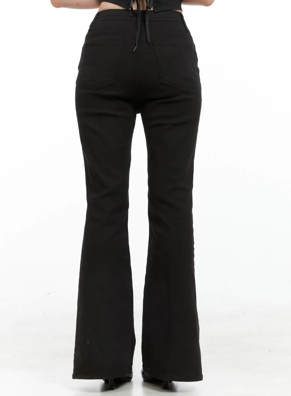 Solid Slim Bootcut Pants CG409