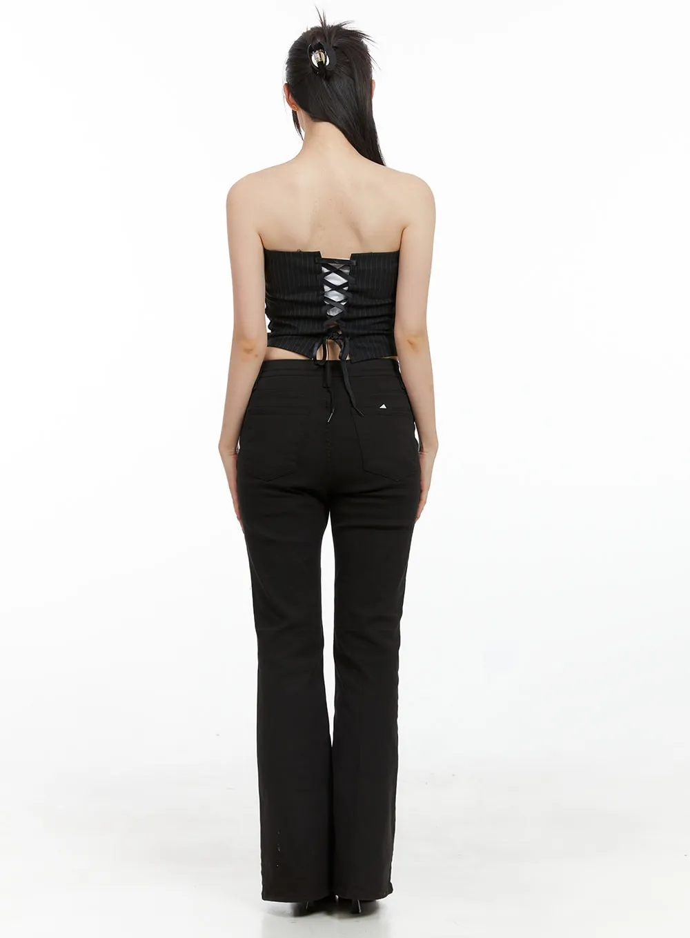 Solid Slim Bootcut Pants CG409