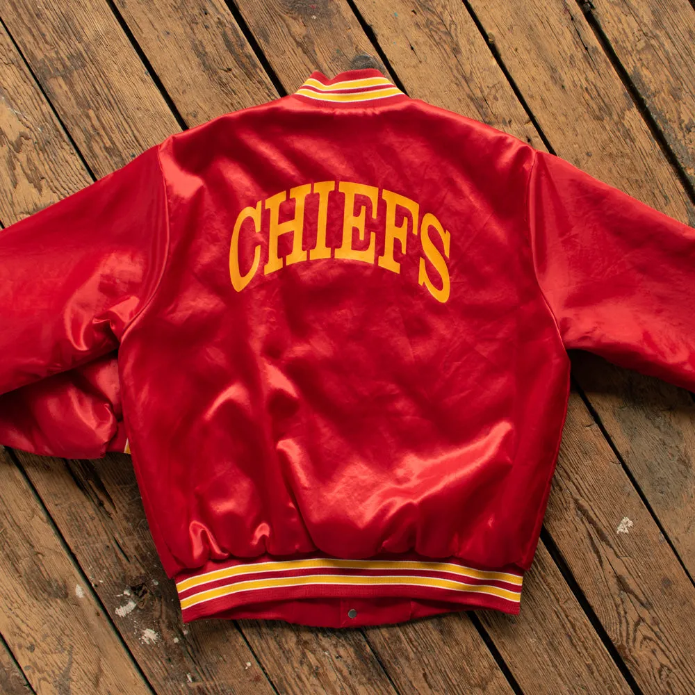 Vintage 1980s KC Chiefs Satin Jacket - Sm/Med