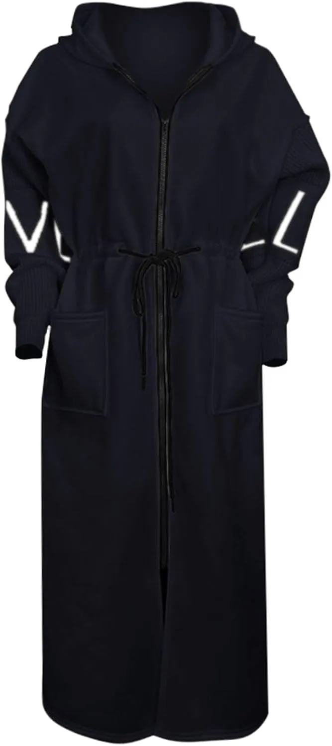 Womens Wool Blend Pea Coat Fashion Winter Dressy Overcoat Zipped Trench Jackets with Hood